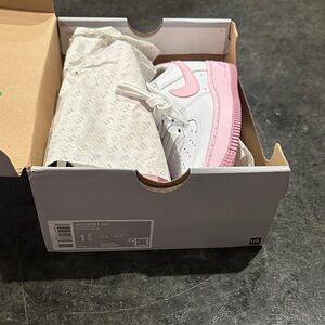 Nike Air Force 1 GS White with Pink Highlights